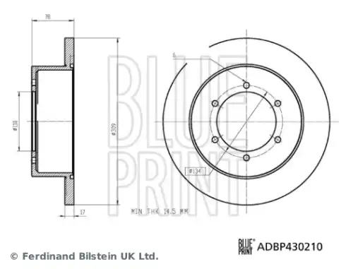 Тормозной диск ADBP430210 BLUE PRINT