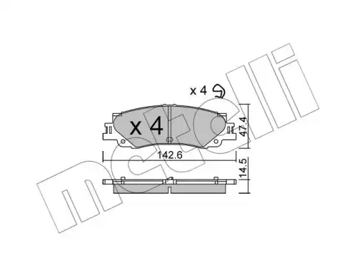 Тормозные колодки дисковые METELLI 22-1402-0