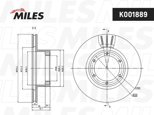 Тормозной диск MILES K001889