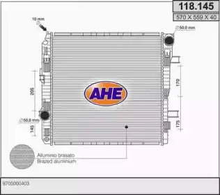 Радиатор системы охлаждения двигателя AHE 118.145