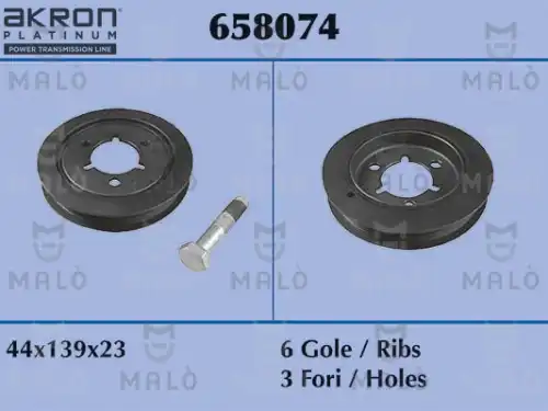 шкив коленвала Peug 658074 MALO