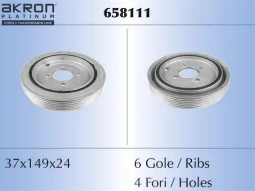 шкив коленвала Peug 658111 MALO