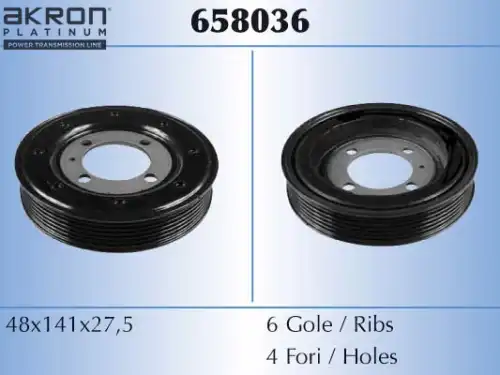шкив коленвала Opel 658036 MALO