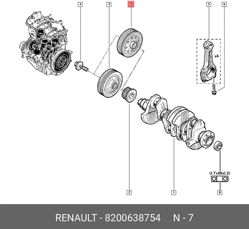 Шкив коленвала RENAULT 8200638754