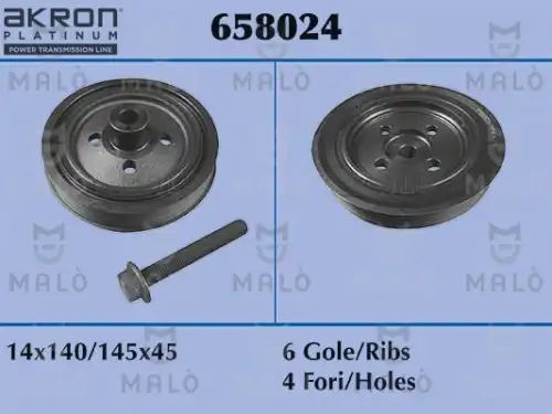 Шкиф к/вала focus 1.8 tdci 658024 MALO