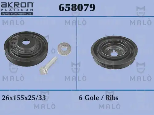 Шкив коленвала MALO 658079