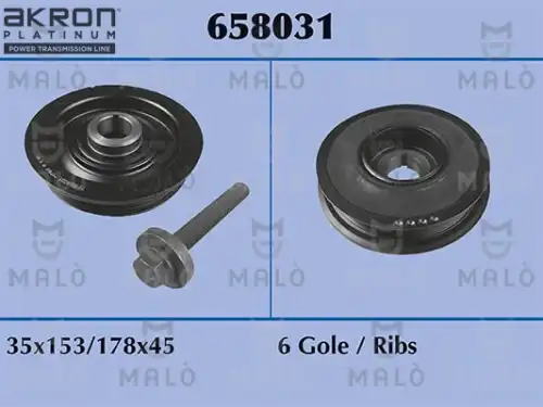 Шкив коленвала MALO 658031