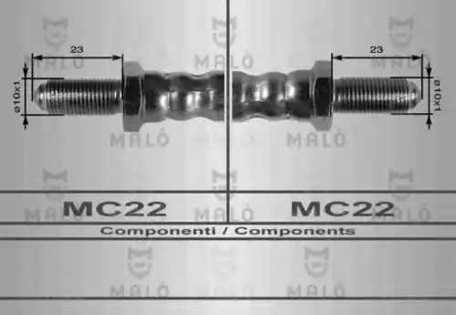 шланг тормозной перед. AR 8283 MALO