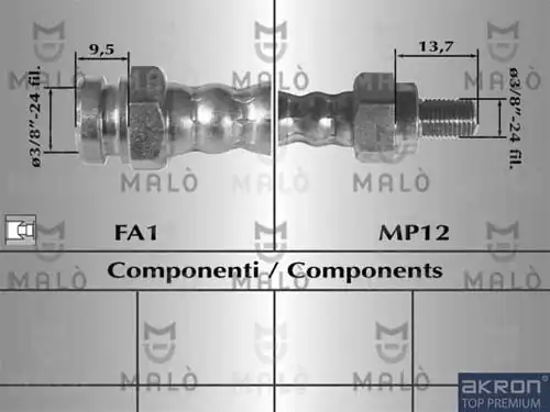 шланг тормозной перед. Ren 8309 MALO