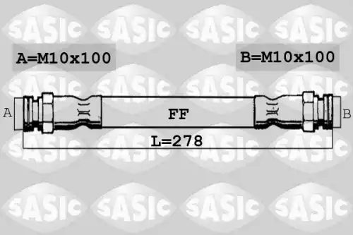 шланг тормозной перед. Peug SBH0146 SASIC