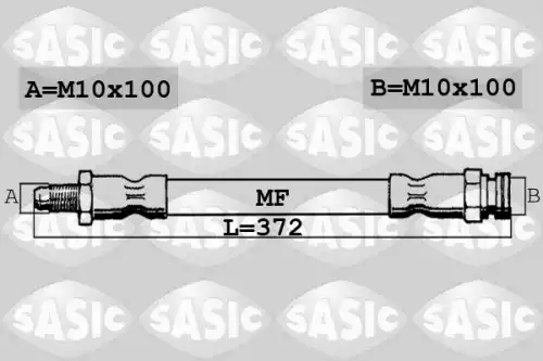 шланг тормозной перед. Peug SBH0160 SASIC