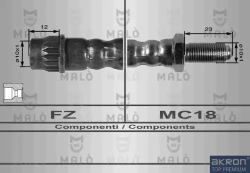 шланг тормозной задн. AR 8422 MALO