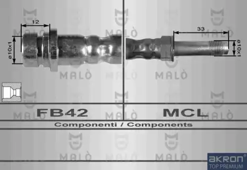 шланг тормозной задн. Ford 8686 MALO