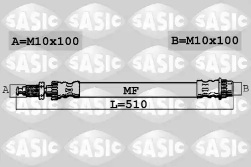 шланг тормозной перед. Peug SBH0169 SASIC