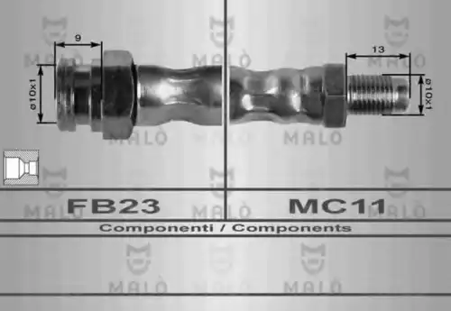 80186, ШЛАНГ ТОРМОЗНОЙ MALO, ИТАЛИЯ