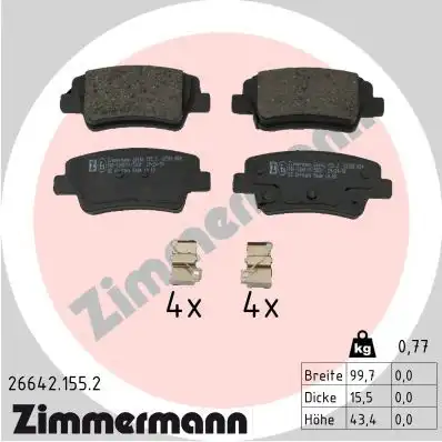 Тормозные колодки дисковые ZIMMERMANN 26642.155.2