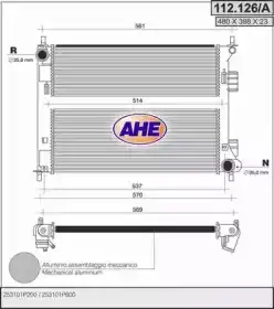 Радиатор системы охлаждения двигателя AHE 112.126/A
