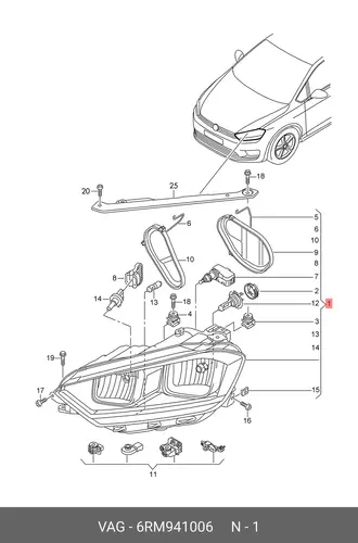 Фара VAG L6RM941006