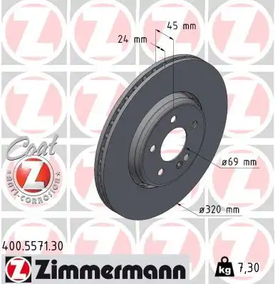 Тормозной диск ZIMMERMANN 400.5571.30