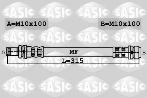 шланг тормозной задн. Ford 6606004 SASIC