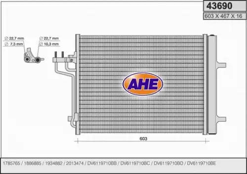 Конденсатор, кондиционер 43690 AHE
