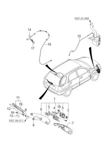 Двигатель стеклоочистителя 987001F000 HYUNDAI / KIA
