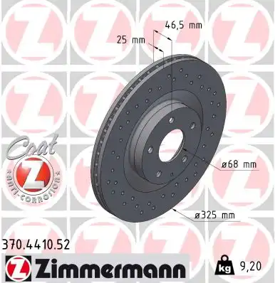 Тормозной диск 370.4410.52 ZIMMERMANN