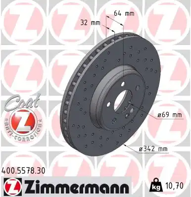 Тормозной диск ZIMMERMANN 400.5578.30