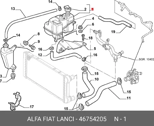Расширительный бачок LANCIA 46754205