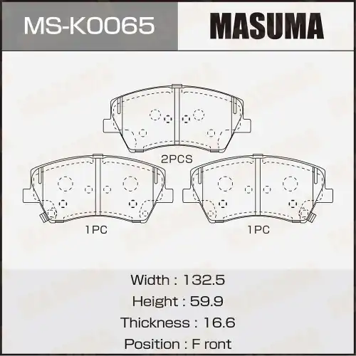 Тормозные колодки дисковые MASUMA MS-K0065