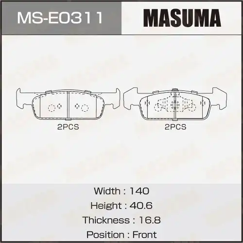 Тормозные колодки дисковые MASUMA MS-E0311