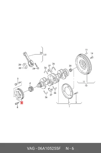 Шкив коленвала VAG 06A105255F