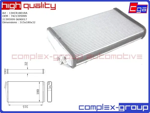 Радиатор печки CGA 13HCR1801RA