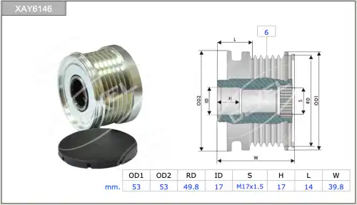 Шкив генератора XAY6146 DEXEL