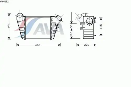 Интеркулер AVA VW4182