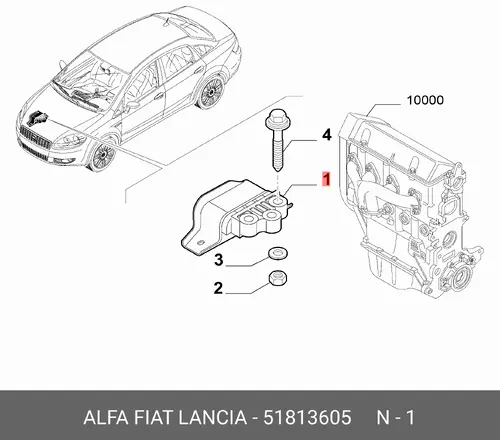 Подвеска, двигатель 51813605 FIAT