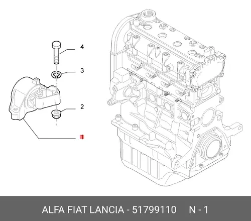 Подвеска, двигатель 51799110 FIAT