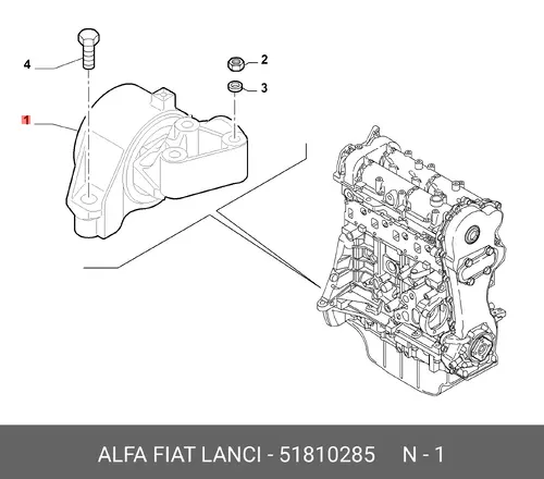 Подвеска, двигатель 51810285 FIAT