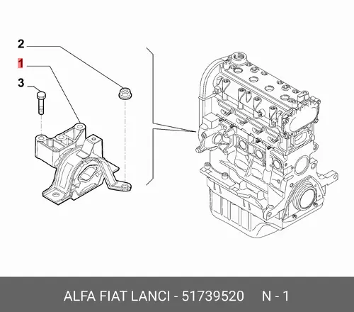 КРОНШТЕЙН ОПОРЫ ДВИГАТЕЛЯ 51739520 FIAT
