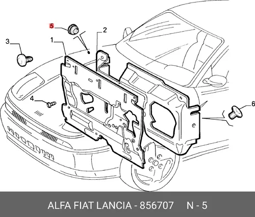 Уплотнитель двери FIAT 856707