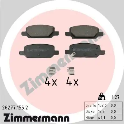 Тормозные колодки дисковые ZIMMERMANN 26277.155.2