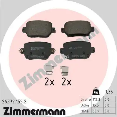 Тормозные колодки дисковые ZIMMERMANN 26372.155.2
