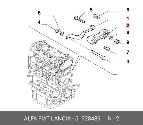 Подвеска, двигатель 51928489 FIAT