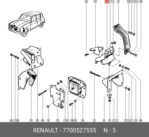 Кронштейн, подвеска двигателя 7700527555 RENAULT