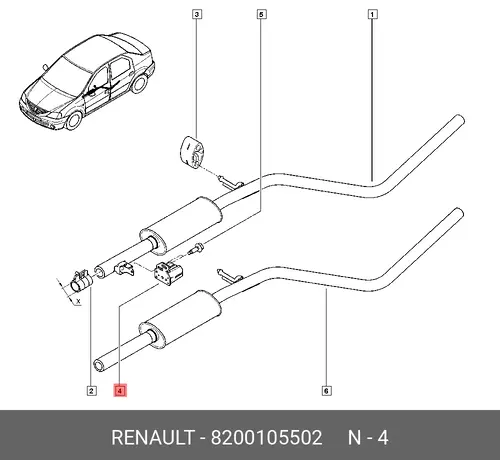 ПОДВЕС ГЛУШИТЕЛЯ 8200105502 RENAULT