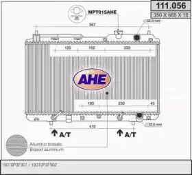 Радиатор системы охлаждения двигателя AHE 111.056