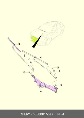 Щетка стеклоочистителя 608000165AA CHERY / EXEED