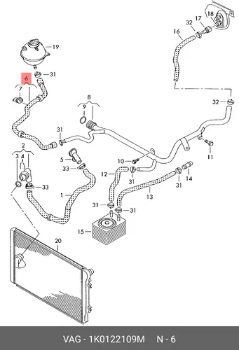 ШЛАНГ СИСТ 1K0122109M VAG