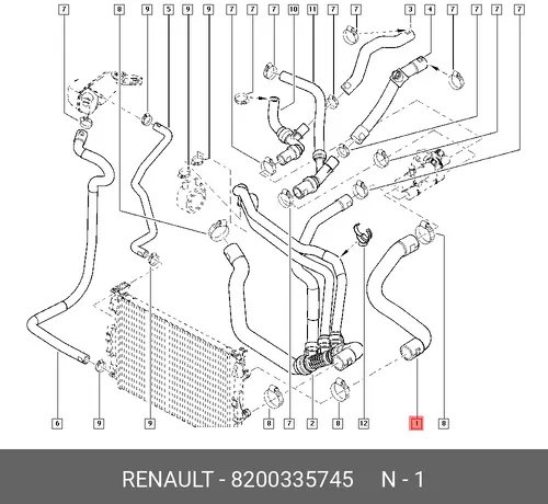 Шланг радиатора 8200335745 RENAULT