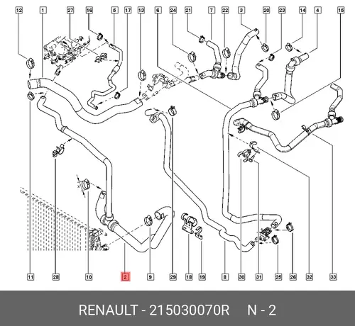 Шланг радиатора 215030070R RENAULT